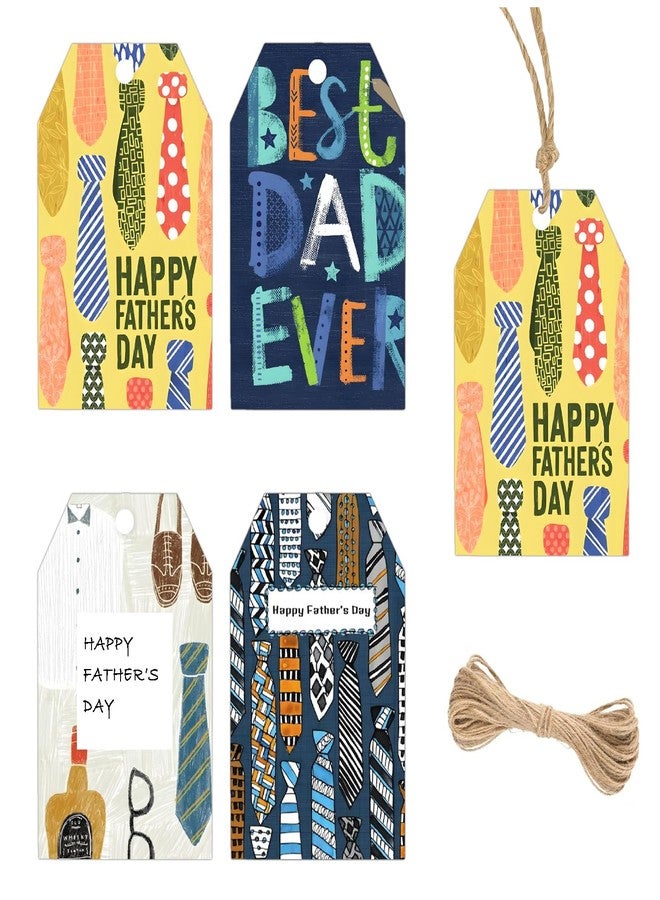 Remarkabel 80 Pcs Happy Father's Day Gift Tags with Strings Thank You Gift Tags Used for Father's Day Gift Packaging Party Gift Decoration - Image 1